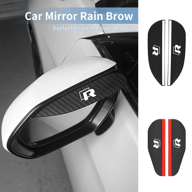 

Car Rearview Mirror Rain Shield Rain Eyebrow Sticker Key Accessory For Volkswagen VW R Golf Tiguan Touareg Passat Bora Jetta Mk6
