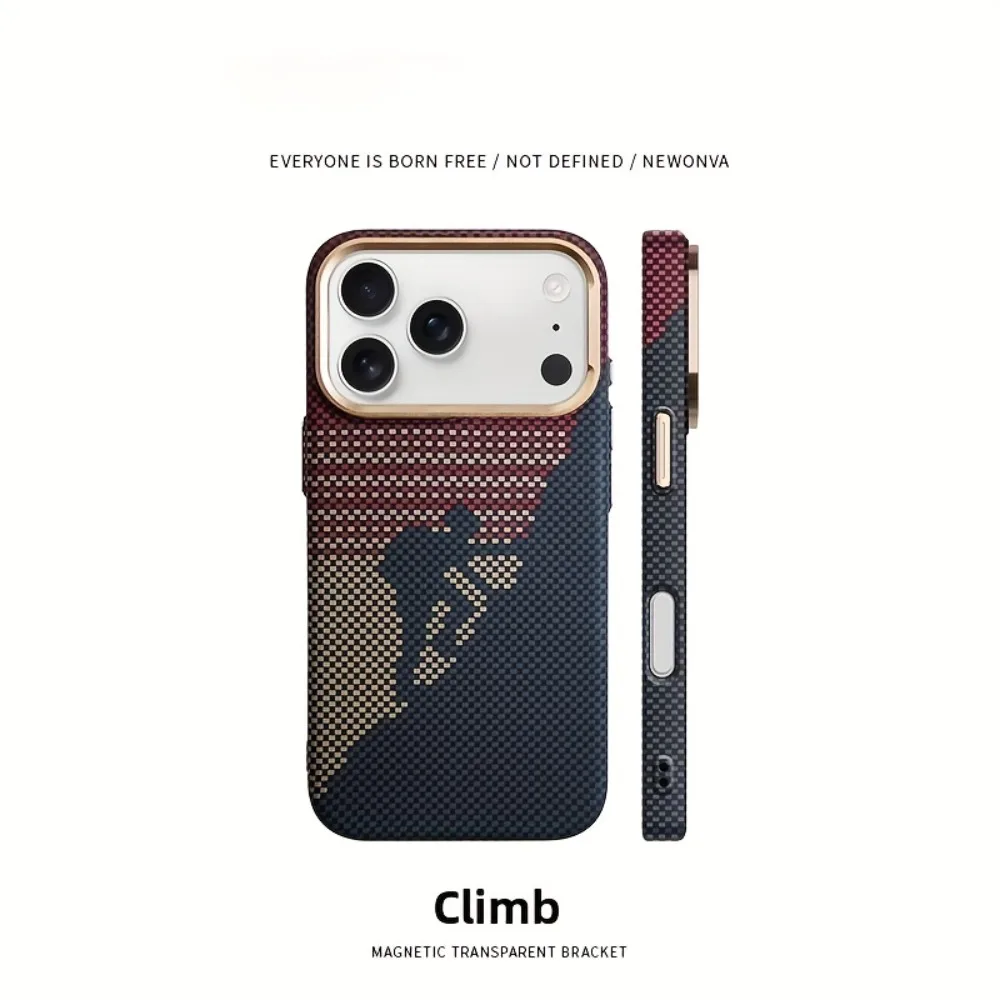 

Чехол для iPhone 17 Pro Max с текстурой из углеродного волокна, магнитная беспроводная зарядка, совместимая с iPhone 16, 15, 14, 13