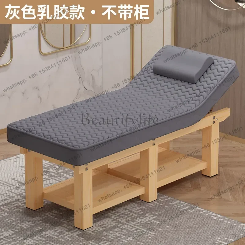 LSModern Solid Wood Massage Bed Nordic Beauty Salon Massage Physiotherapy Bed Ear Picking Eyelash Extension Salon Furniture FYMT