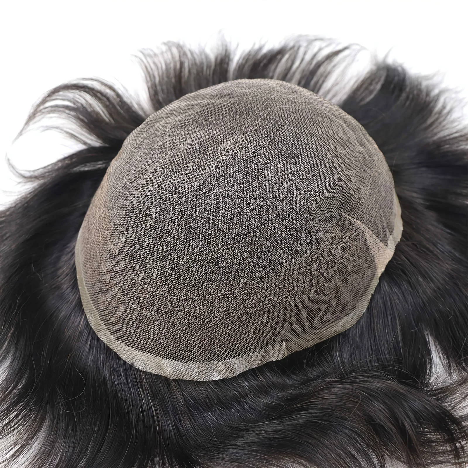 

#1B Black Hair Toupee For Men Breathable Full Lace Men Toupee Human Hair Pieces Invisible Male Hair Wig Hair Replacement System