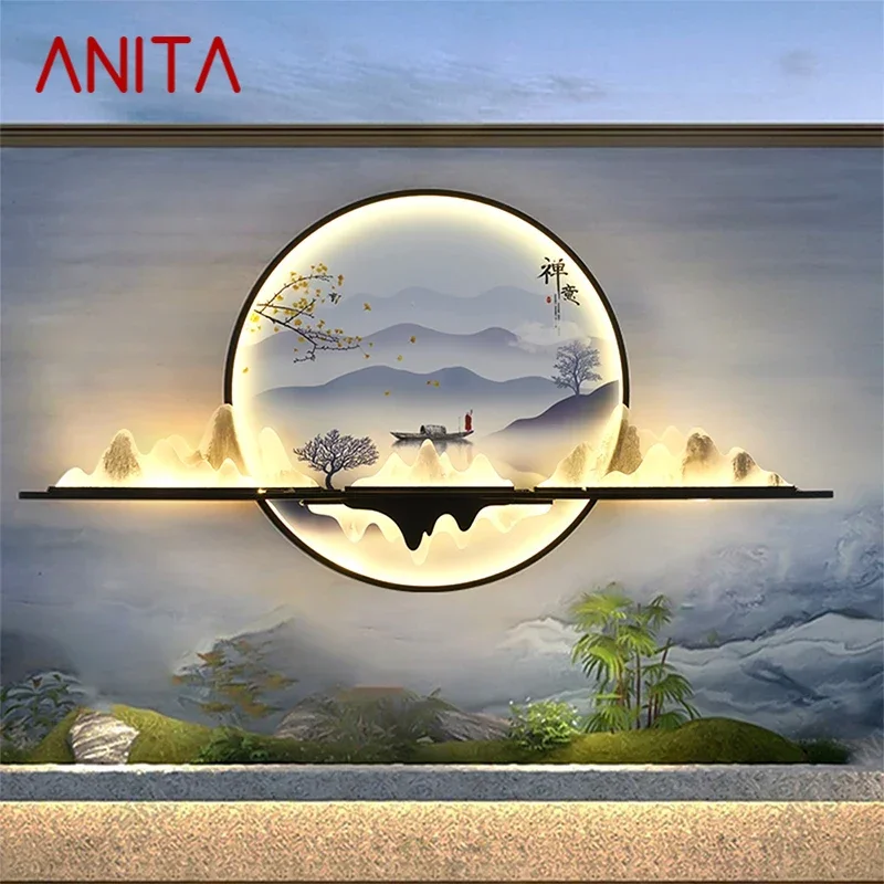 ANITA Outdoor Mural Lamp LED 1 Meter Diameter Circular Landscape Waterproof Mural  Villa Courtyard Garden Decoration Painting