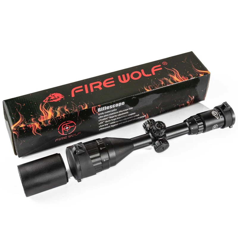 Imagem -06 - Fogo Wolf3-9x50hunting Tactical Rifle Scope Verde Azul Vermelho Ponto Iluminado Retículo Sniper Visão Óptica Spotting Scope para Rifle