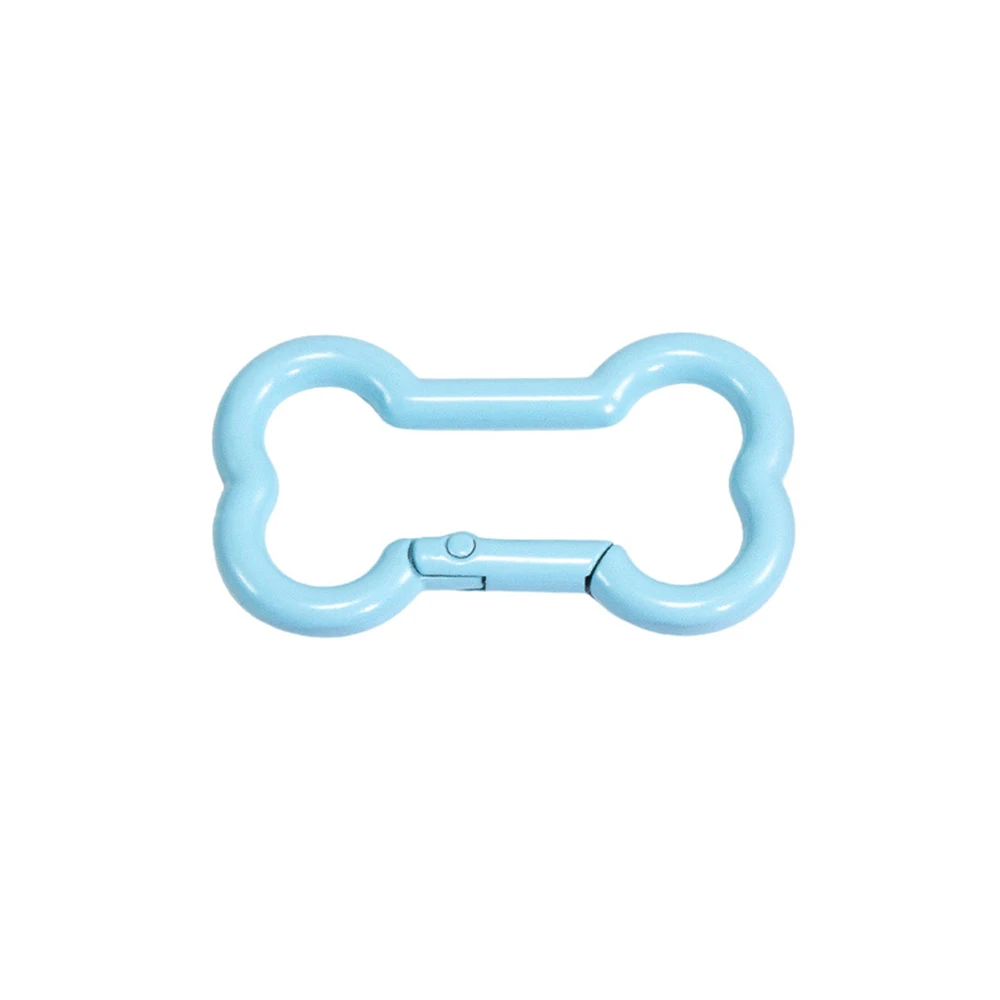 Painted Colored Spring Buckle Bone Shaped Metal Keychain Hook
