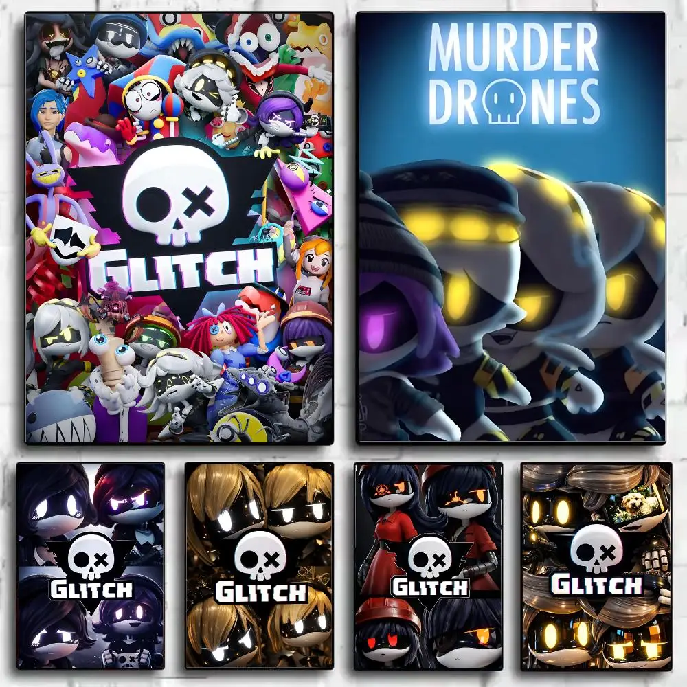 Horror Web Animation M-Murder D-Drones Poster Wall Art Print Sticker for Bedroom Living Room Dorm Office Modern Home Decor