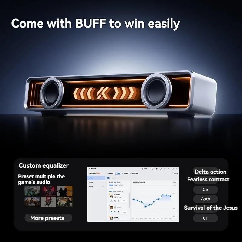 مكبر صوت MCHOSE K20Pro للرياضات الإلكترونية مخصص سلكي بلوتوث ثنائي الوضع لسطح المكتب مكبر صوت صغير لملحقات لوحة المفاتيح الميكانيكية #5