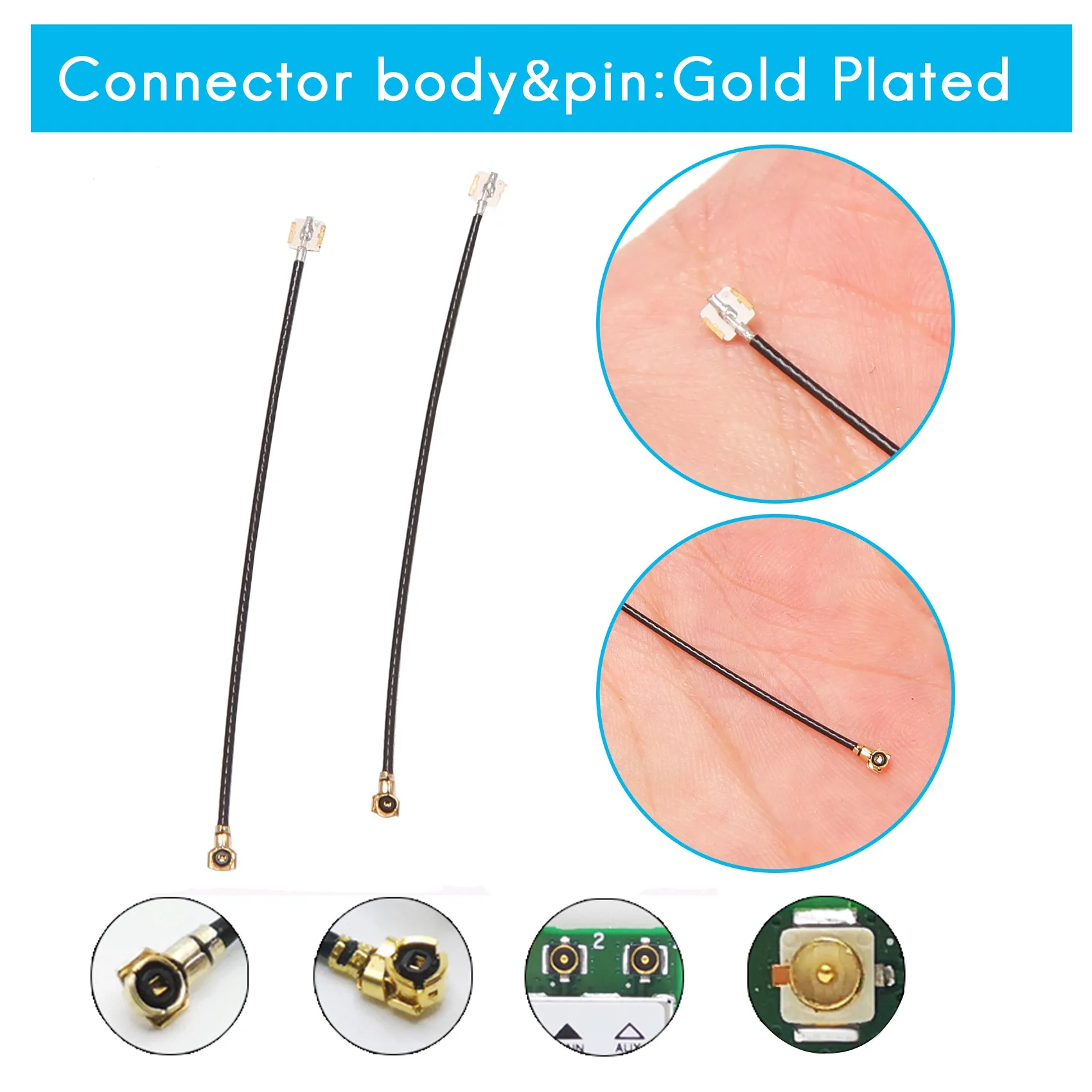 Cable conector de antena UFL hembra a piezas para Intel AX200/AX210 BCM94360HMB, 2 IPEX-4, 5CM de longitud, Ipex-1