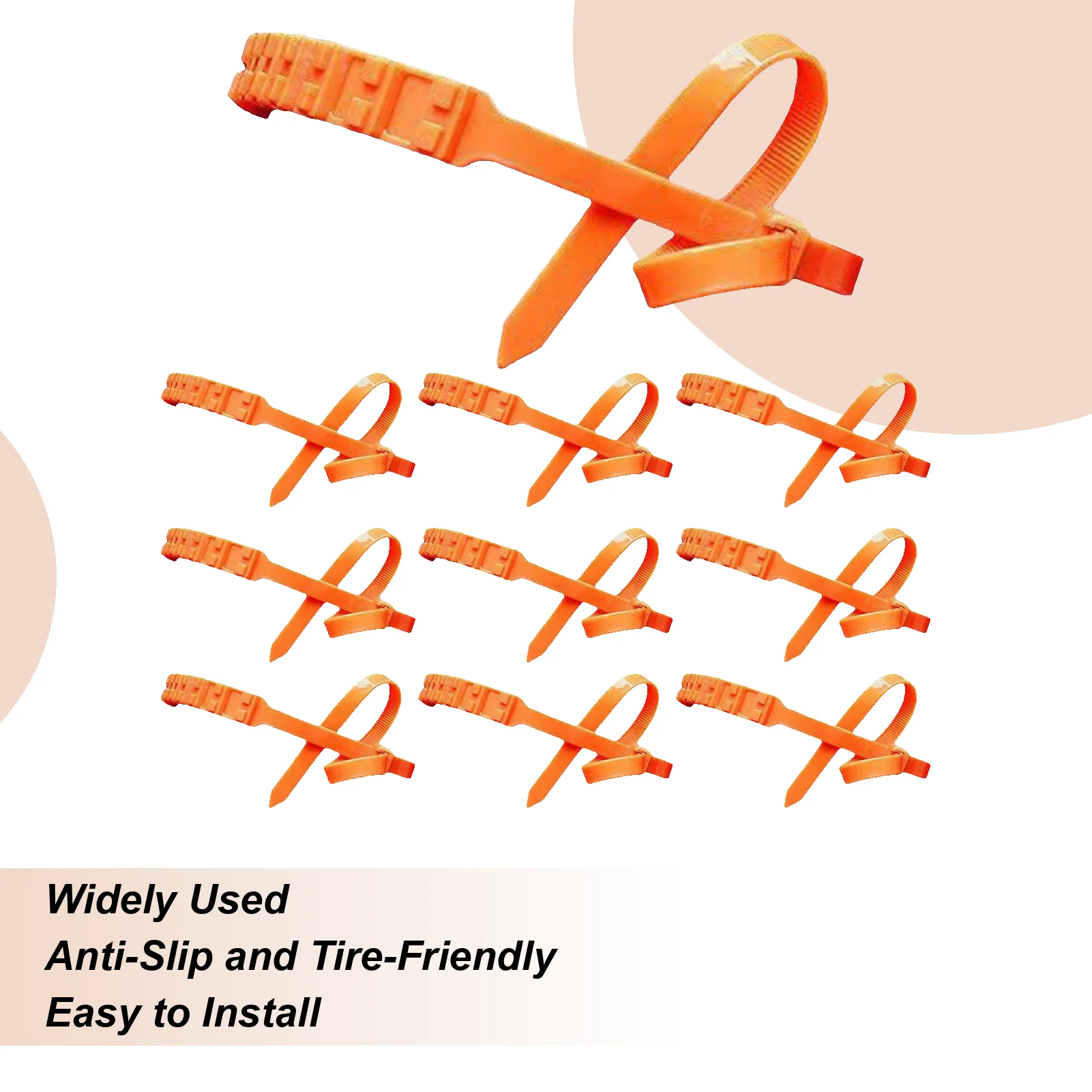

Snow Tire Chains 10 Pieces Zip Ties For Tires In Snow Wheel Anti-Slip Chains For Sedan SUV Truck Outdoor Winter Driving