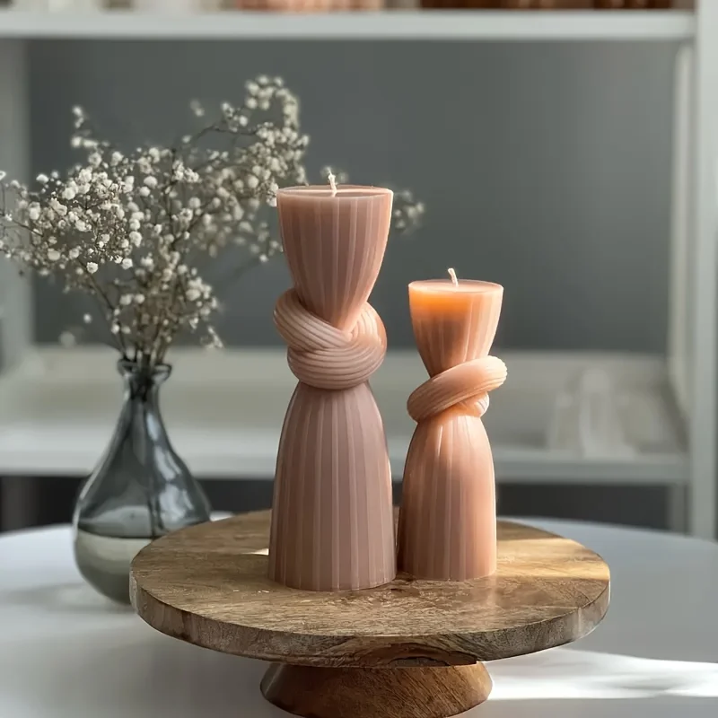 Harzgussformen mit 3D-Streifen- und Säulendesigns, Silikonformen für unregelmäßig geformte Kerzenhalter, perfekt für DIY-Kerzen.