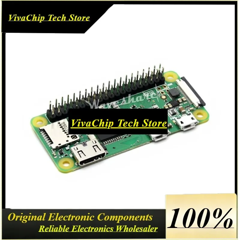 VivaRaspberry Pi Zero WH (built-in WiFi, Pre-soldered Headers) Development Kit Type A, Basic Components