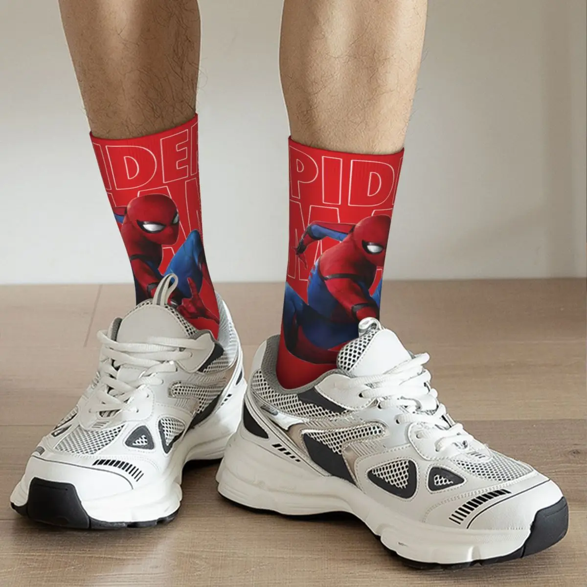 Happy Funny Male Men Socks Harajuku Spiderman Spider-man Anime Sock High Quality Women Socks Spring Summer Autumn Winter