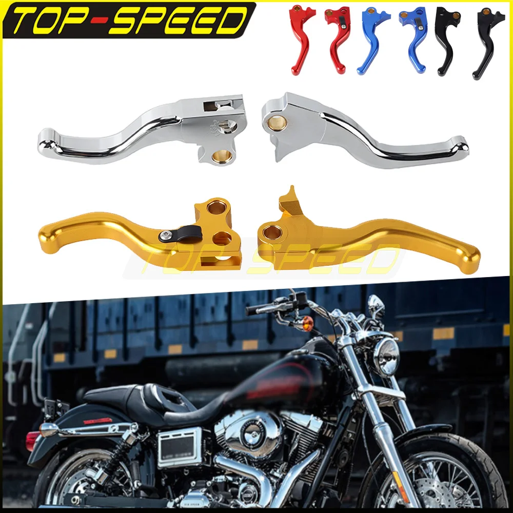 

2/3 FINGER CNC Aluminum Brake Clutch Levers Motocross Parts For Harley Dyna Convertible Fat Bob Low Rider Street Bob Super Glide