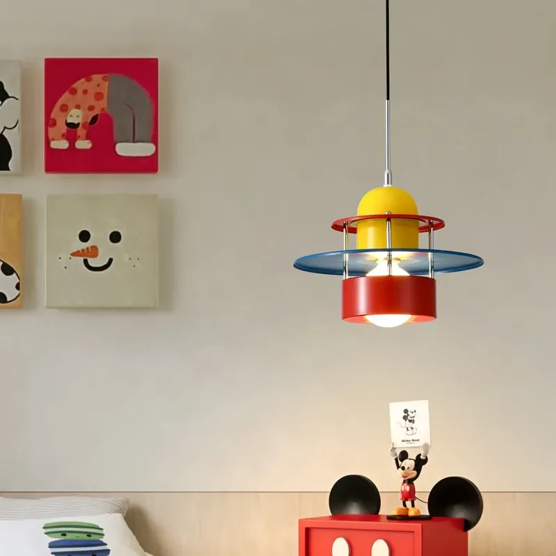 Memphis Style Kids Bedroom Night Light Creative Simple Decorative Lamp Nordic Entrance Chandelier for Children Room Dining
