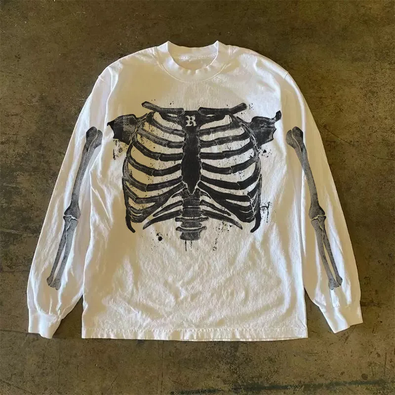 

New Style T-shirt Fun and Loose Oversize Top Casual Long-sleeved Tees for Men