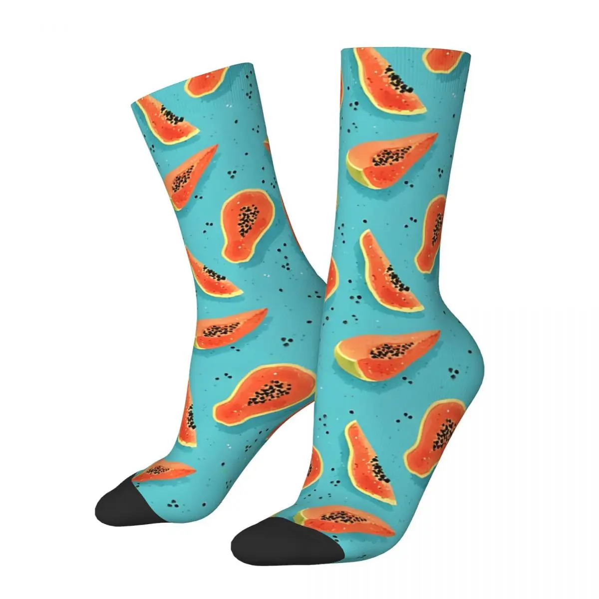 Funny Men's Socks Papaya Vintage Funny Food Street Style Casual Crew Sock Gift Pattern Printed