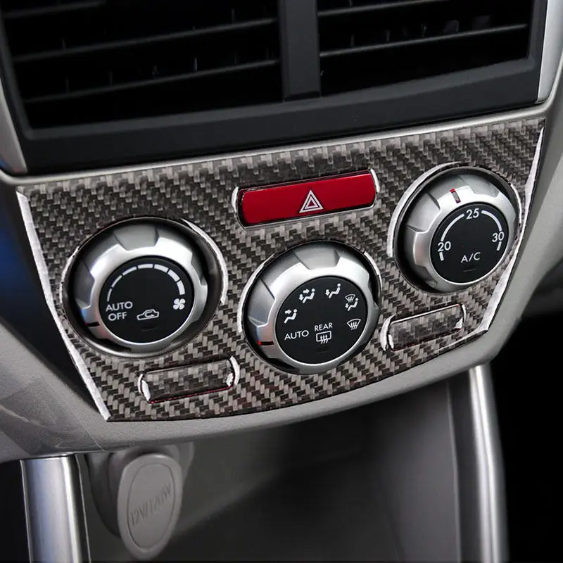 For Subaru Impreza 2009 2010 2011 3pcs Carbon Fiber/Piano Black Car Styling Interior Accessories Air Conditioning Panel Trim