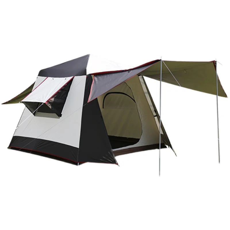 Outdoor 3-5People Camping Thickening Anti-rainstorm Sunscreen Automatic Aluminum Pole Quick-opening Big Touriest Self-open Tent