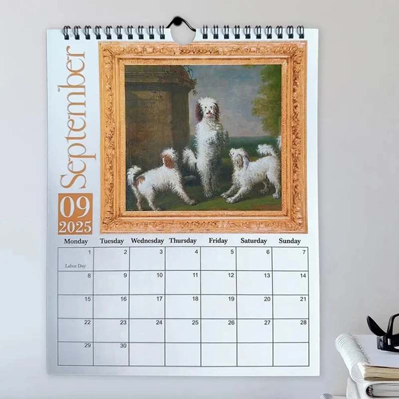 Imagem -03 - Calendário de Parede para Cães Mística Cães Medievais Interessante Mensal Casa Escola Dormitório 2025