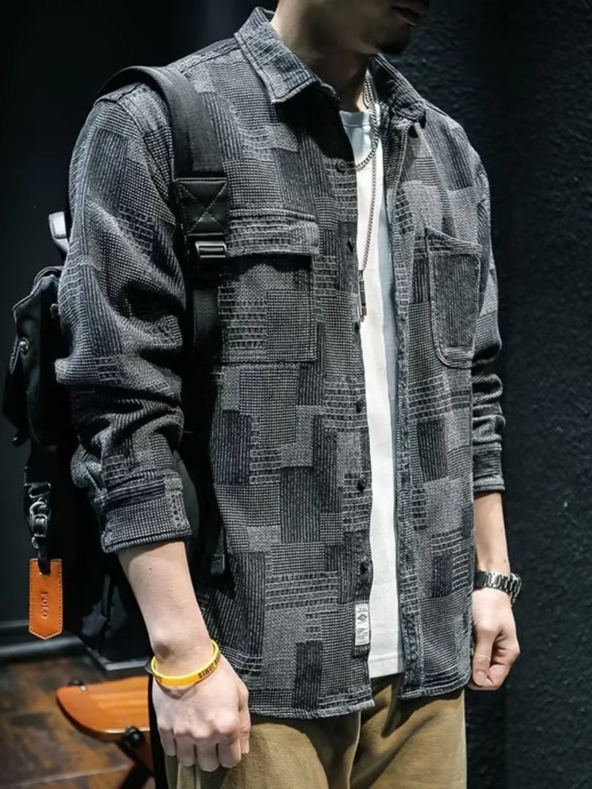 

Мужская джинсовая куртка-рубашка в стиле ретро, свободного кроя, модная, брендовая, для весны и осени, повседневная, рабочая одежда