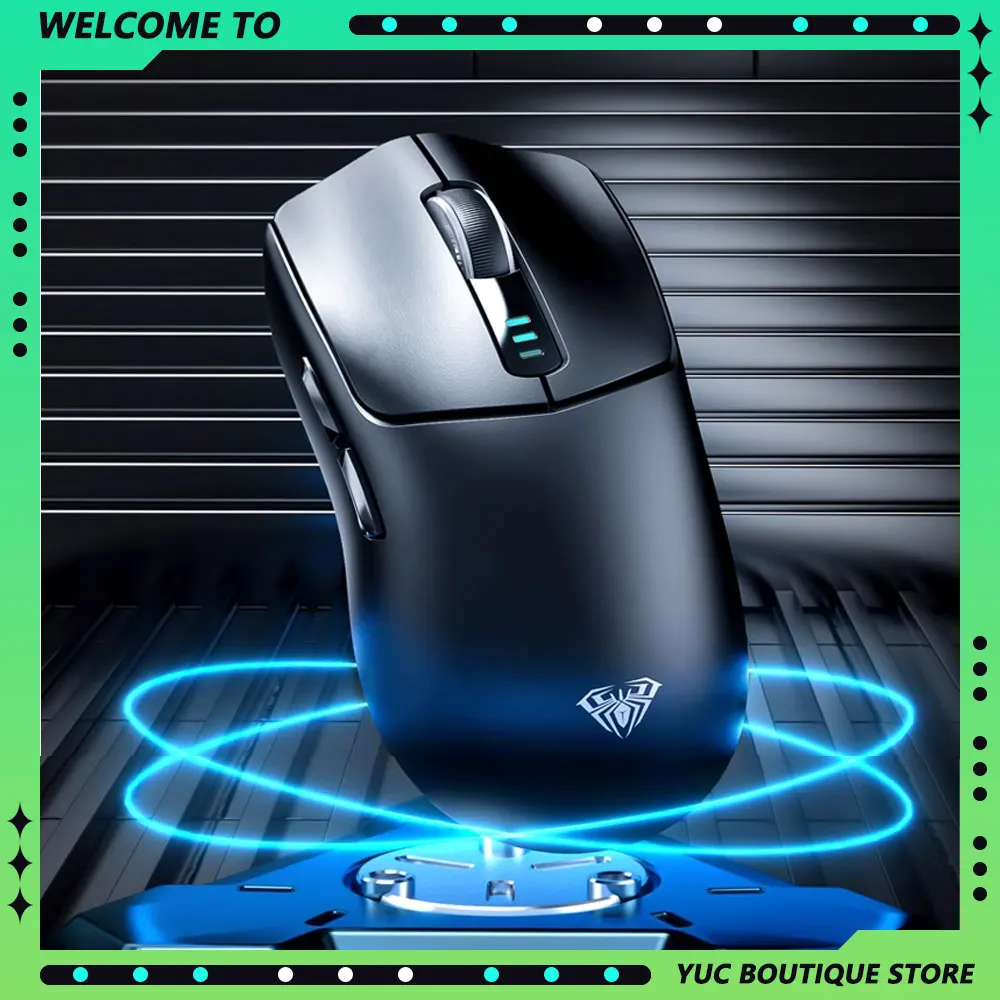 AULA SC580 Gaming Mouse Tri-Mode 2.4G/BT5/USB-C 10000 DPI Rechargeable Wireless Mouse With 6 Programmable Buttons For Laptop/PC