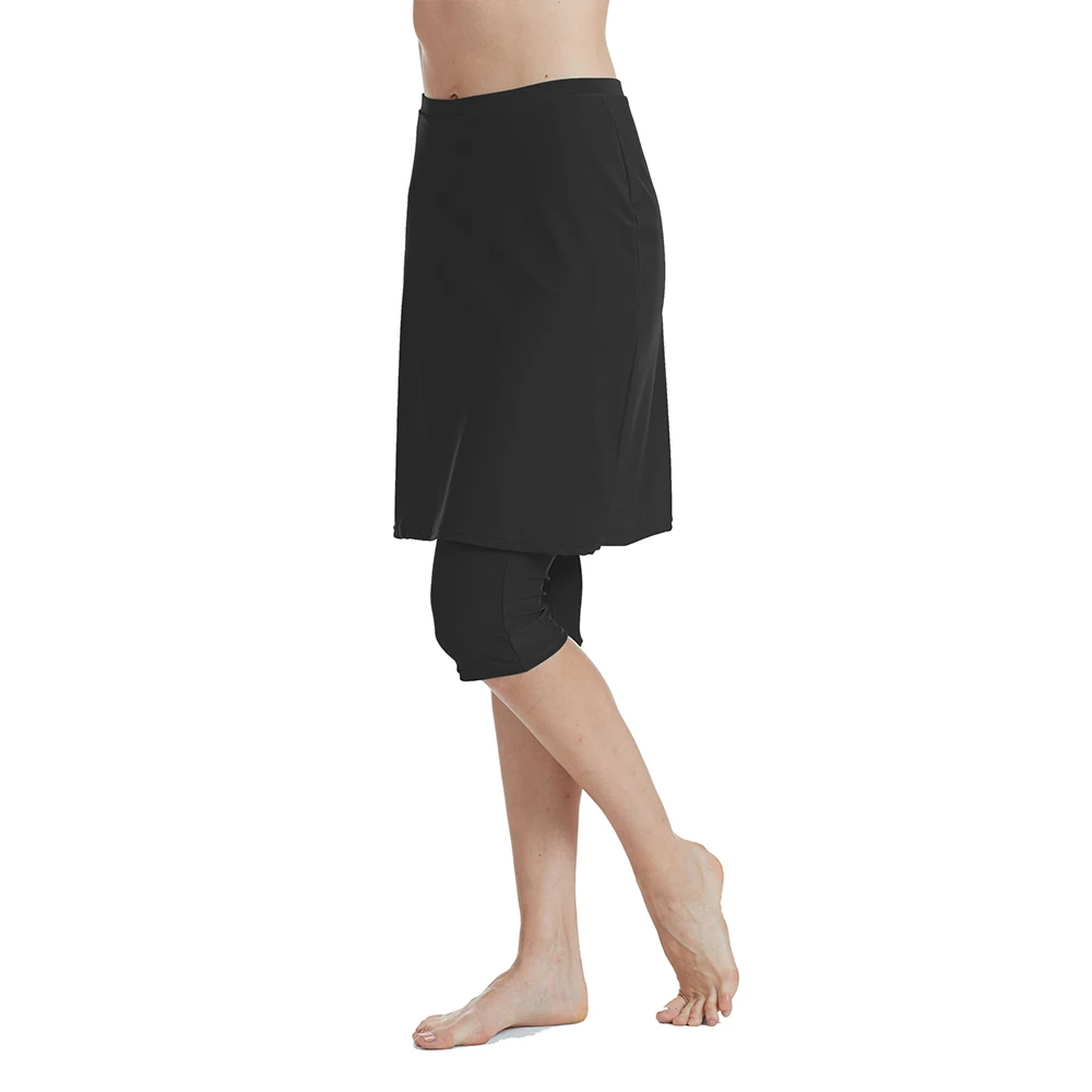 

Women's capris leggings energetic skirt swimsuit sunscreen ski （black）