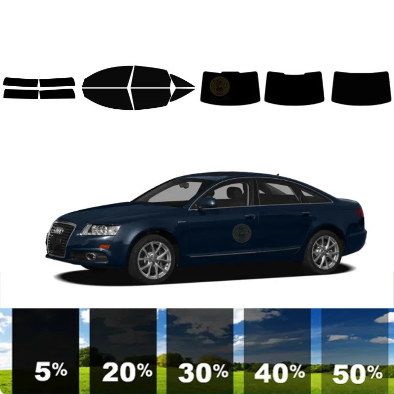 

precut Removable Window Tint Film For Car 100% UVR 5%-70%VLT Heat Insulation Carbon ﻿For AUDI S6 4 DR SEDAN 2007-2011