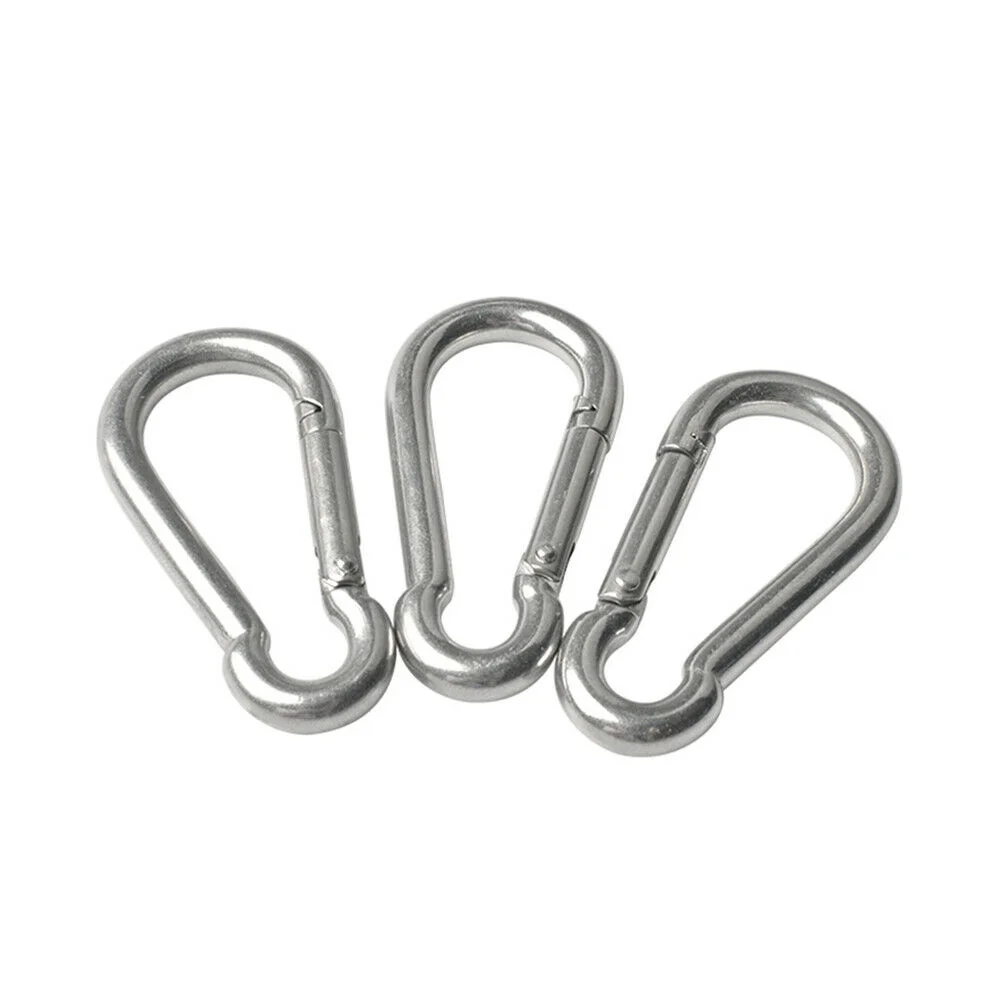 M3/M4/M5/M6/M7/M8/M9/M10/M11/M12/M14 304 Stainless Steel Carabiner Clip Snap Spring Hook Camping Climb Carabina Karabiner