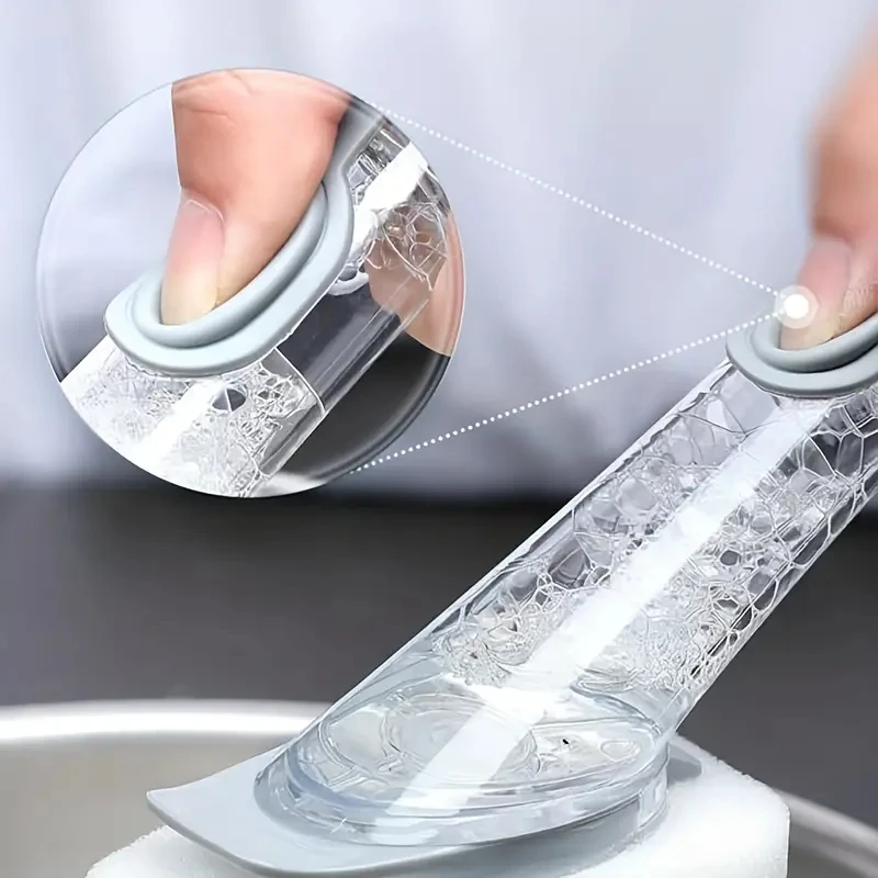 ฟองน้ำล้างจานขัดหม้อแปรงขัดล้างจานด้ามเครื่องจ่ายสบู่เหลวสำหรับซิงค์อุปกรณ์ทำครัวอุปกรณ์เสริม