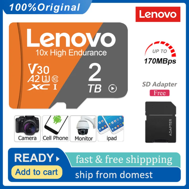 Lenovo 128GB 256GB Memory Card 1TB 2TB Class 10 V30 TF Card 512GB Mini SD Card High Speed Micro TF SD Card For Nintendo Switch