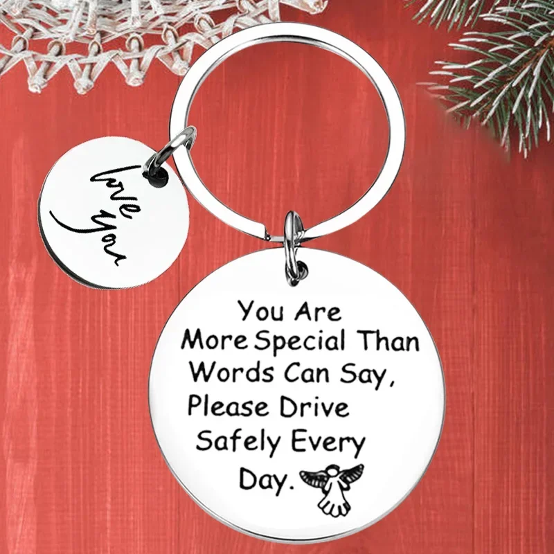 Metal Guardian Angel Protect Keychain Pendant drive safe i love you Key Chains