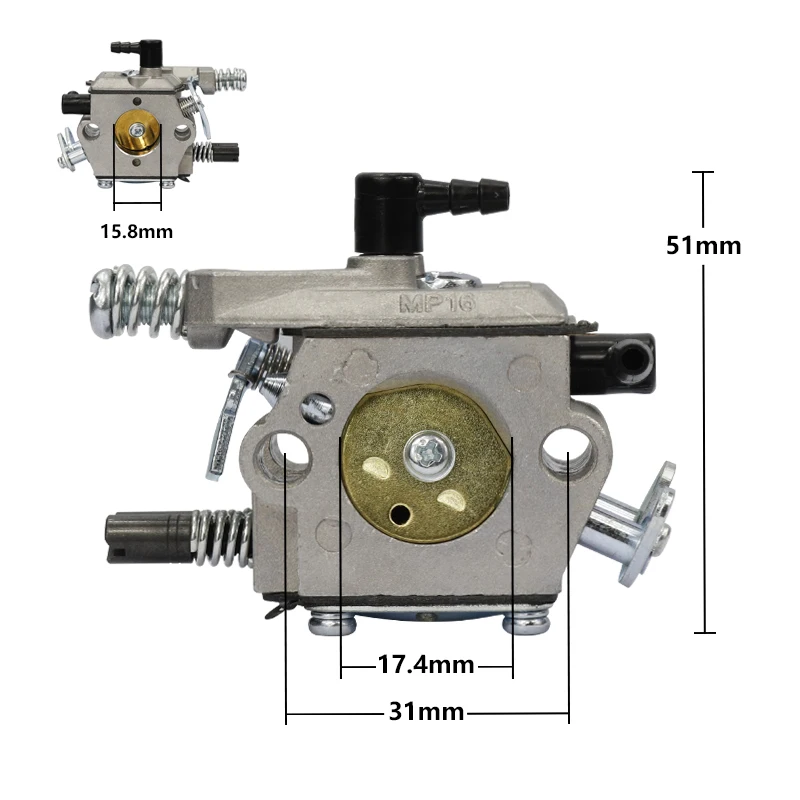 XCAN 가솔린 전기 톱 기화기 탄수화물 브러시 커터 기화기 적합 KOMATSU 4500 5200 5800 45cc 52cc 58cc 전기 톱 예비 부품