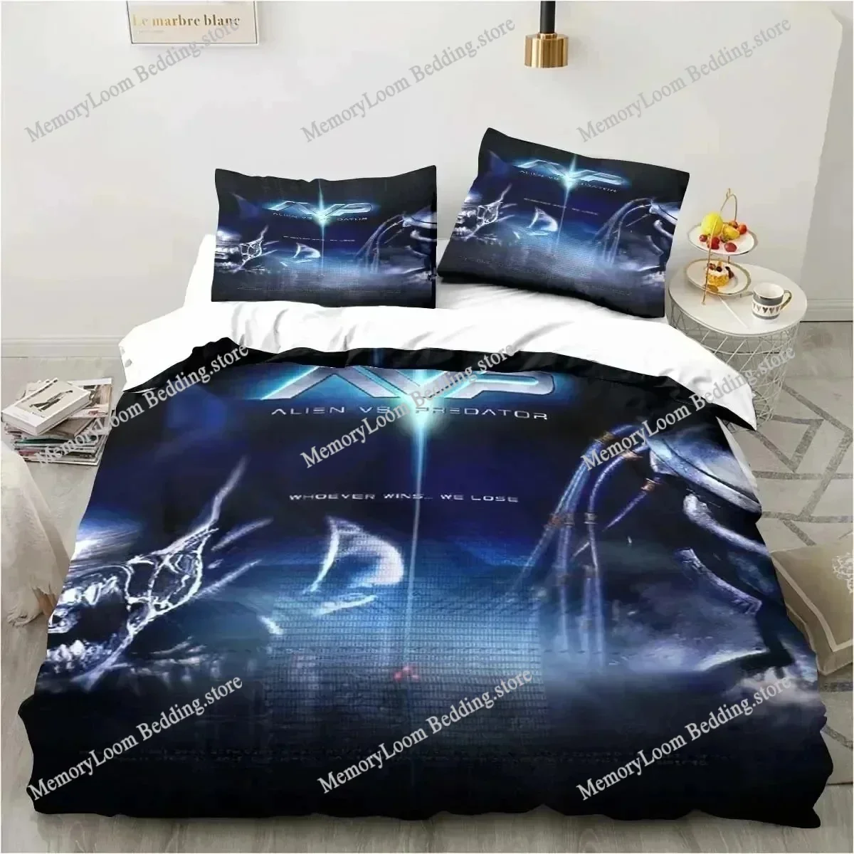 Alien Vs. Predator Predator Movie Bedding Set Single Double Queen King Size Duvet Cover Adult Boys Bedroom Bedspread Luxury Gift