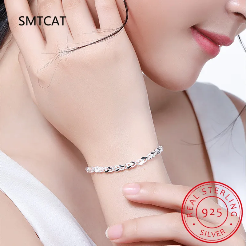 S925 Sterling Silver Korean Edition Trendy Simple and Personalized Creative XO Bracelet Temperament Bracelets Classic Jewelry