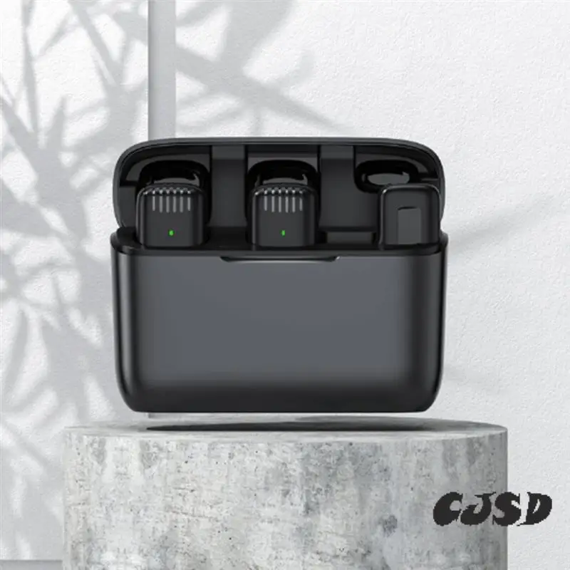 

CJSD-Mini Wireless Lavalier Microphones Plug And Play Noise Reduction Auto Sync Lapel Mic Live Stream,Vloggers,Interview