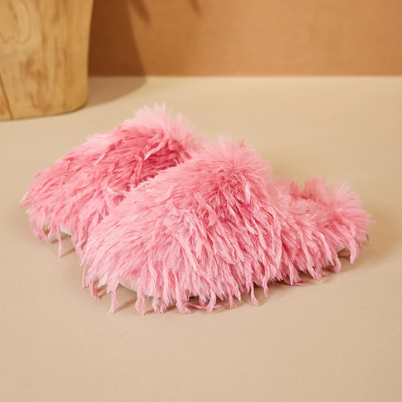 الشتاء رقيق المرأة النعال المنزل الشقق الفاخرة مصمم أحذية امرأة موضة عادية أفخم أنيقة غامض الفراء الشرائح داخلي لينة #5