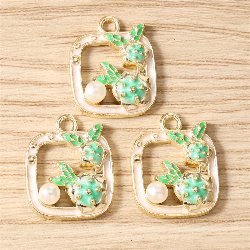 10 Stück Niedliche Bunte Emaille-Blumenanhänger für die Herstellung von Ohrringen, Halsketten, Armbändern, DIY-Bastelarbeiten und Schmuckzubehör – Detail 11