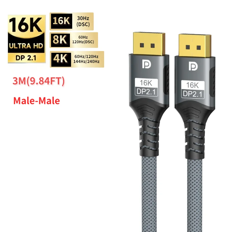 DisplayPort 2.1 Verlängerungskabel Stecker auf Buchse DP auf DisplayPort 16K@30Hz 8K@60Hz 4K@120Hz für PC TV Laptop Monitor Projektor – Detail 10