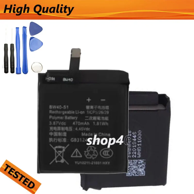 

2025 470mAh BW40 BW40-S1 Battery For Xiaomi Color 2 Color2 Watch S1 Active M2106W1 M2108W1 M2112W1 M2116W1 Smart Watch battery