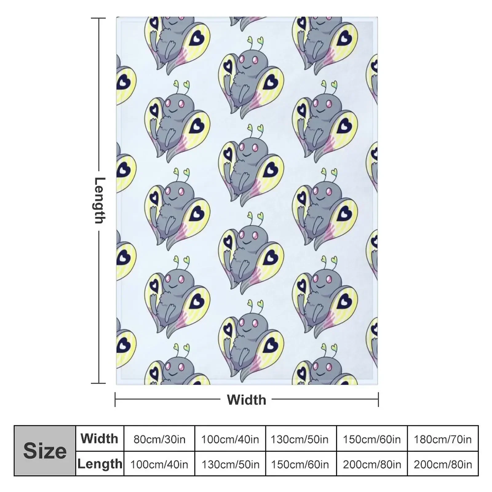 Kawaii Mothman Throw Blanket couch cozy soft plush fuzzy picnic outdoor blanket