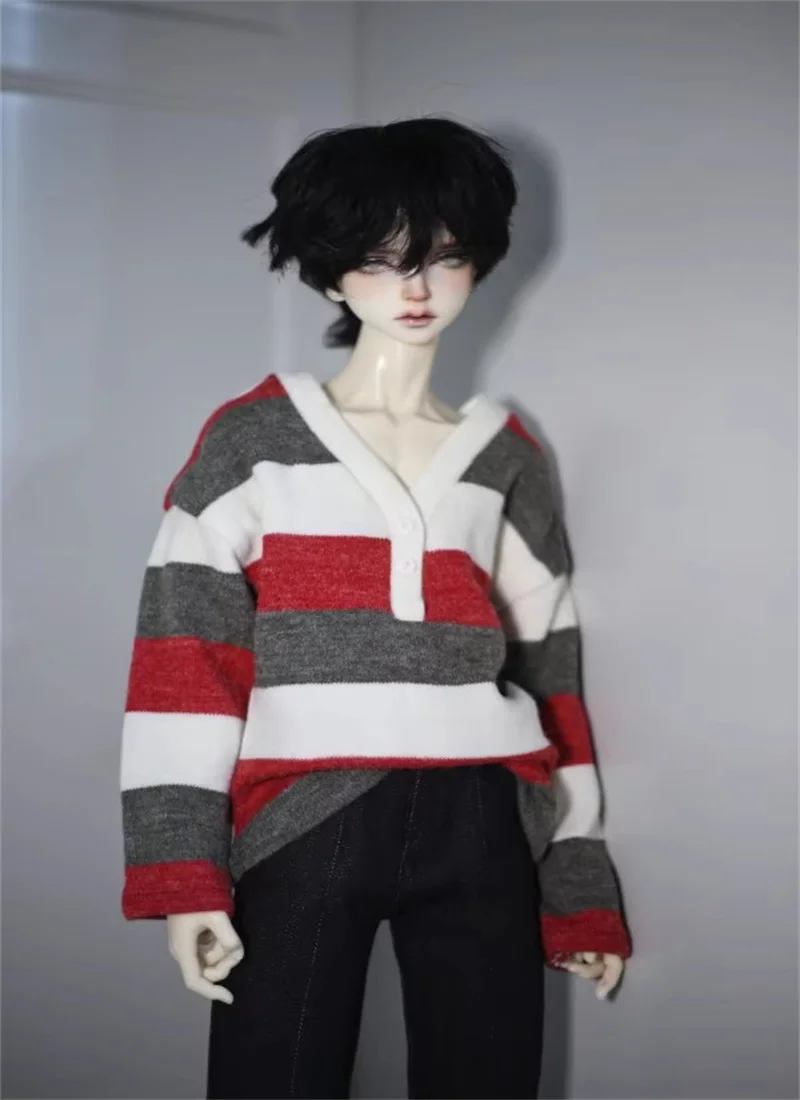 BJD doll doll is suitable for 1/3man woman POPO68 Uncle size fashion new loose v-neck sweater T shirt 4 colors for men and women - Image 3