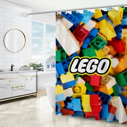 L-LEGO Shower Curtains in the Bathroom Sets Full Set Bath Curtain for Quarto Folding Partition Accessories Bedrooms Houses Rooms