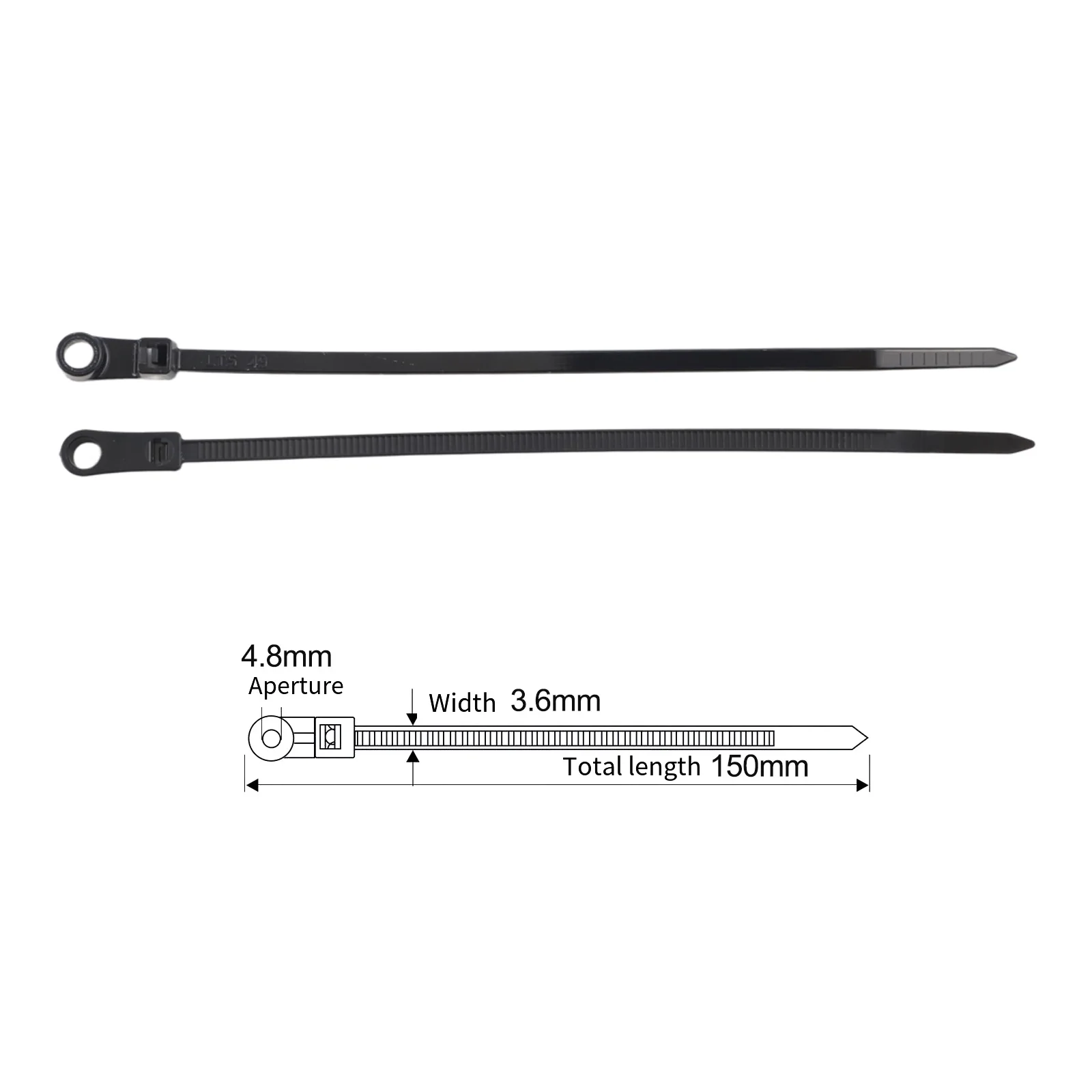 Black Self Locking Ties Self Locking Nylon Ties For Cables Self Locking Tie Organizing Solutions Load Capacity 18kg
