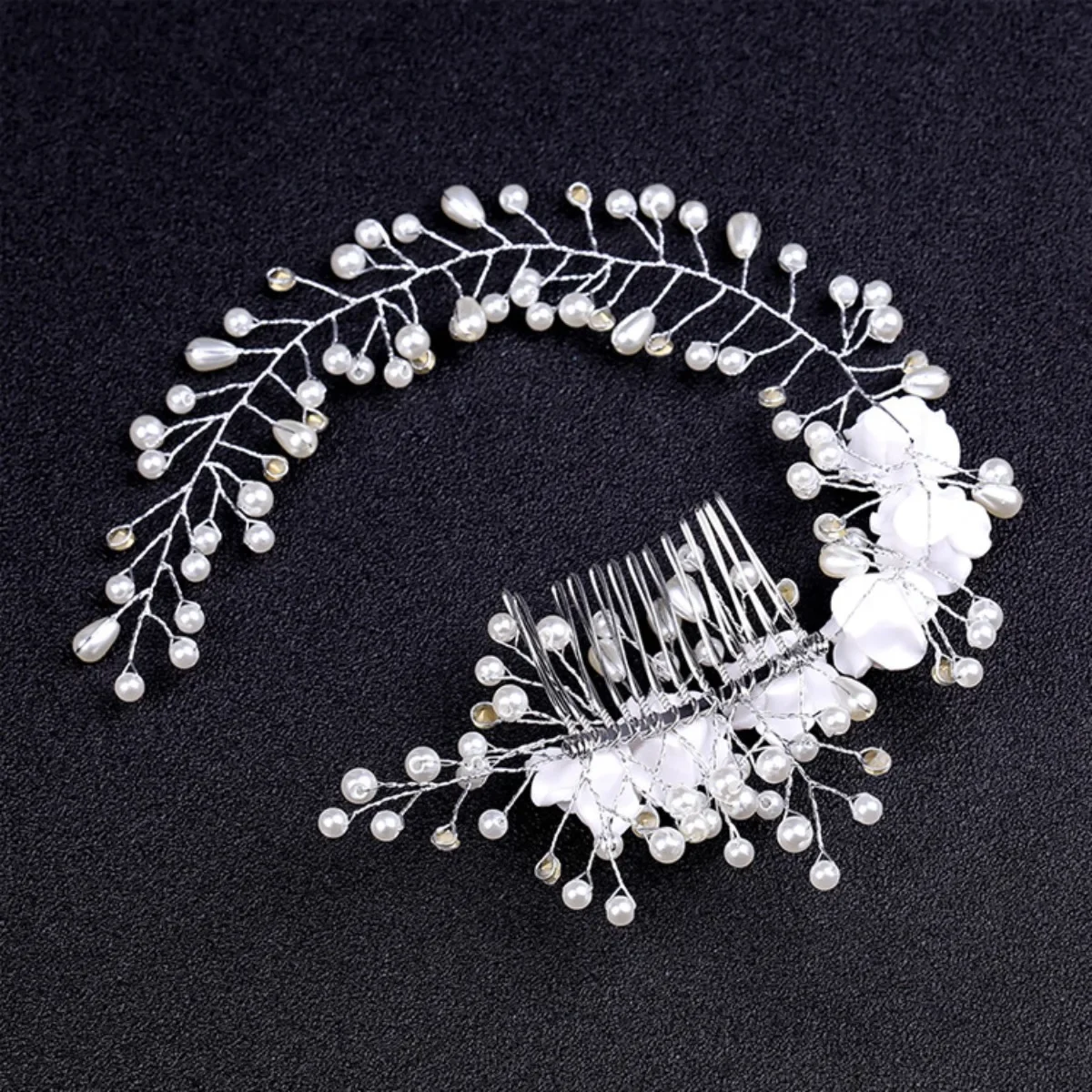 

Elegant Ceramic Flower Bridal Comb Korean Style Handmade Wedding Hair Fork Bride Hair Accessory Gift for Her Special Day