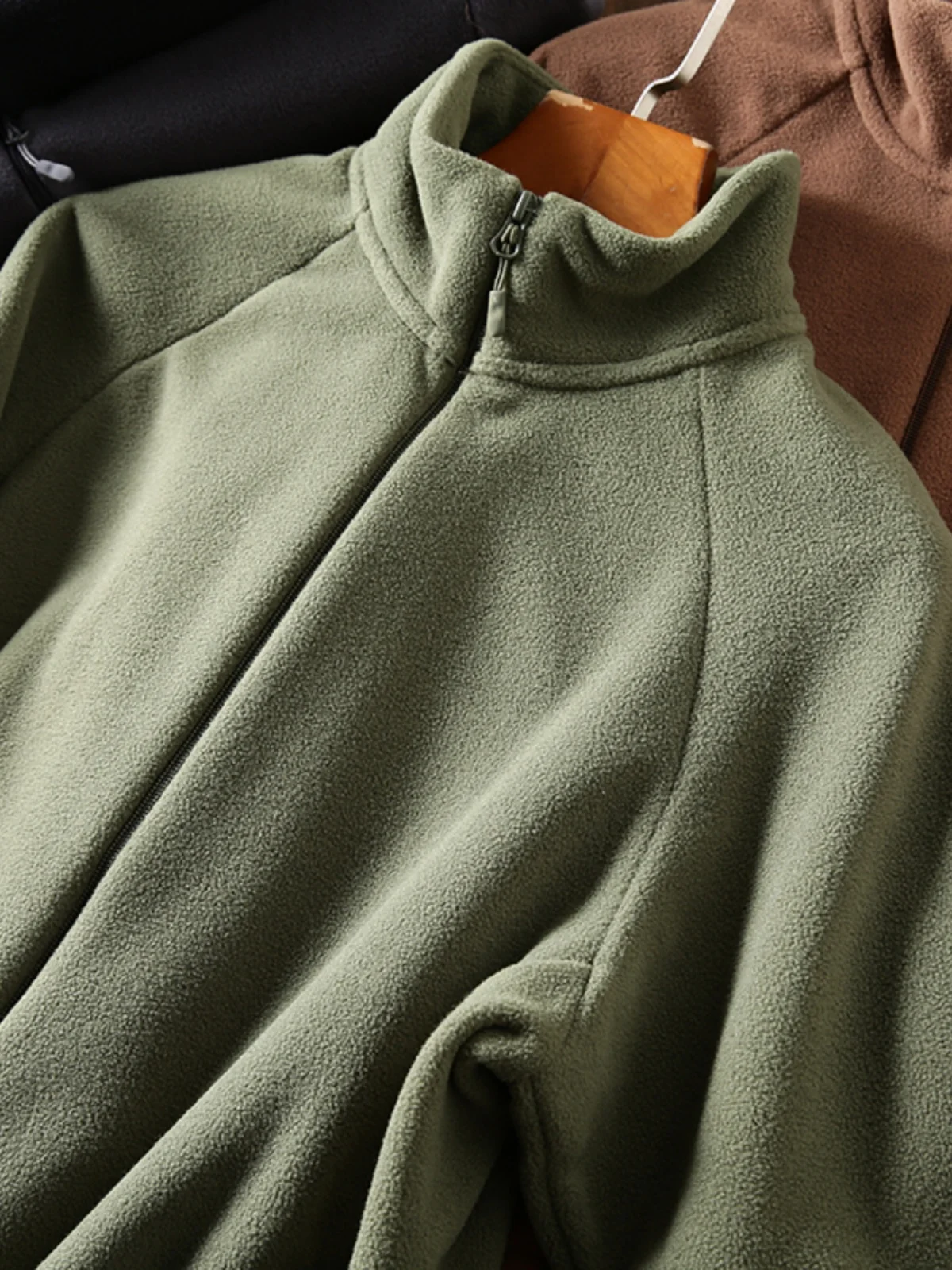 

Утепленная двусторонняя флисовая куртка с воротником-стойкой для мужчин, осенне-зимняя, для отдыха и спорта, модная, приталенная, удлиненная