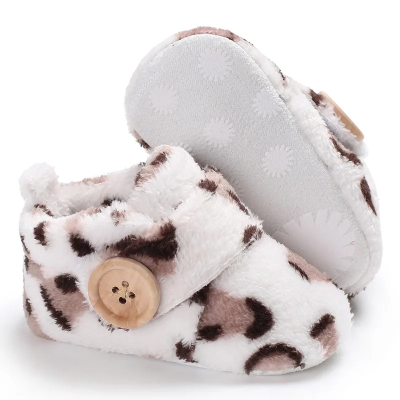 Sapatos de sola macia antiderrapante para recém-nascido, Sapatos infantis para menino e menina, Fluff de pelúcia para criança, Mantenha aquecido,