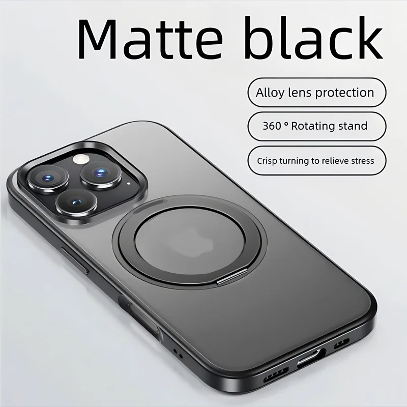 

360° Rotatable And Magnetic Anti-slip Iphone Case With Adjustable Stand For Portrait/landscape Screen Mode - Free To Customize