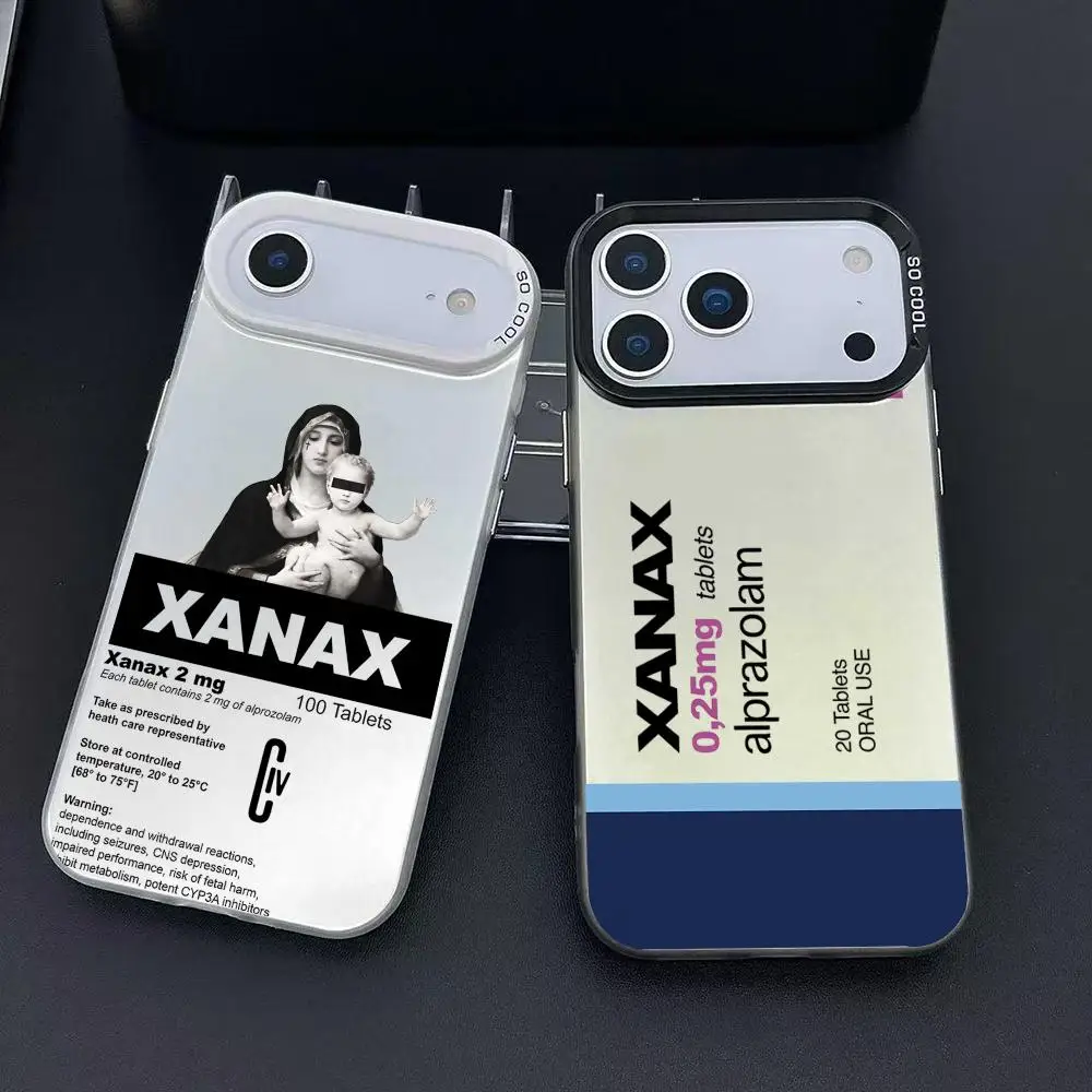 C-Chill Pill XANAXS Cassa Del Telefono Per iPhone 17 16 15 14 13 12 11 Pro Max Air Matte Laser Aurora Antiurto Funda