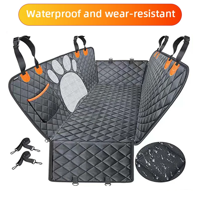 

Dog Car Seat Cover for Back Seat, 100% Waterproof Dog Car Protector with Visual Mesh Window and Side Zipper Dog Hammock Cover
