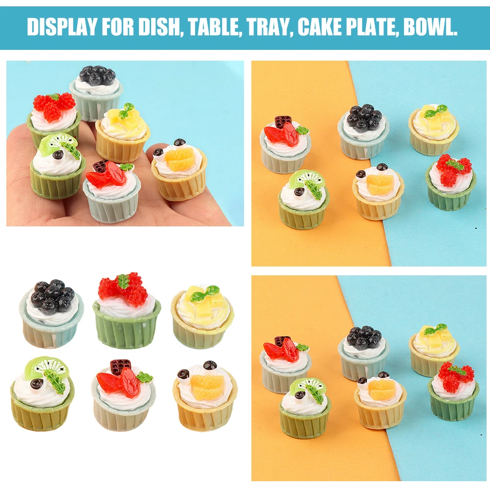 

12pcs Cream Gel Decorative Cake Realistic Fake Small Cakes For Home Bakery Shop Wedding Display Decoration Art Craft Montessori