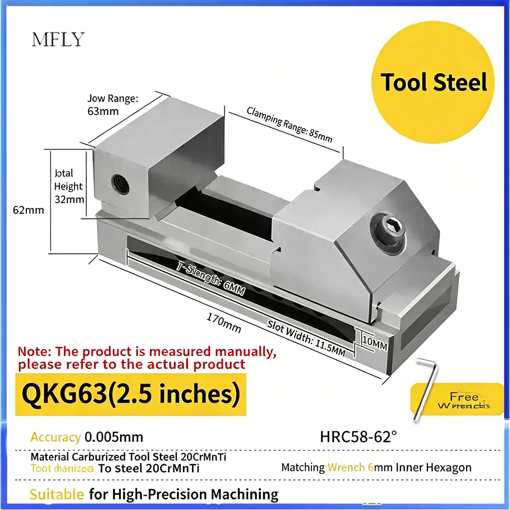 

2.5Inches Bench Drill Press Stand Lathe Mini Tools QKG63 Tool Steel Vise Lathe Vice Bench Clamp For Milling Vise
