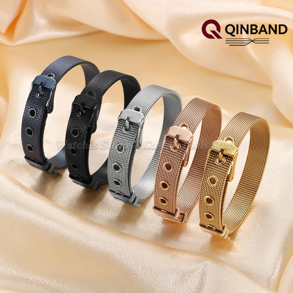 10mm Edelstahl Milanaise Mesh Uhrenarmbänder für Damen für DW für Armani für Smartwatch Ultradünnes Armband Silber Gold Gürtel – Detail 6